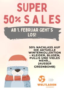 Read more about the article Aktion: Super 50% Sales im Februar !