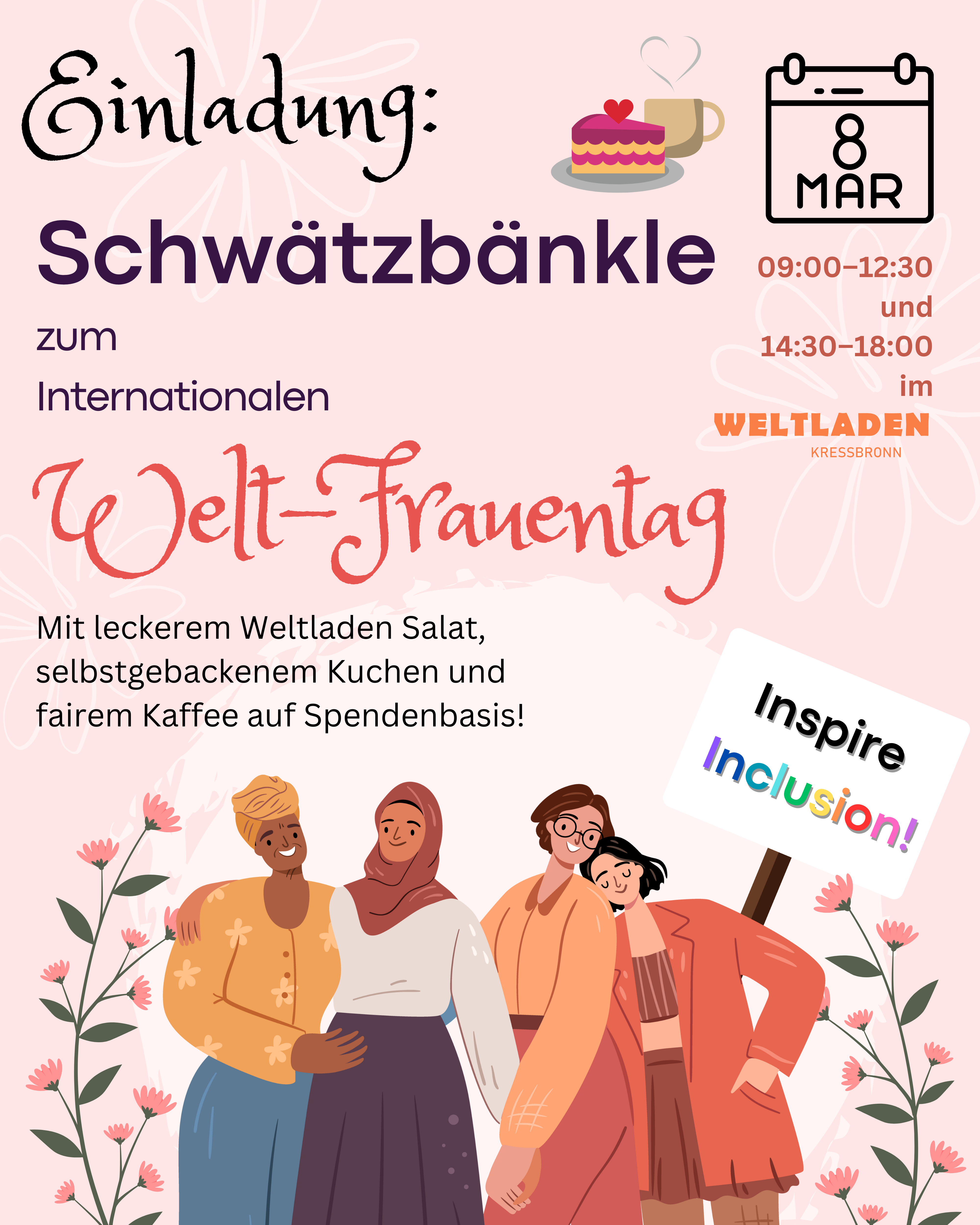 Read more about the article 08.03. Einladung zum Schwätzbänkle am internationalen Welt-Frauentag!